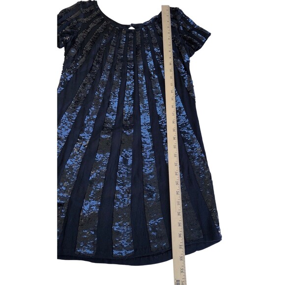 NWT French Connection SPARKLE MINI DRESS Gorgeous Black Short Sleeve Top SIZE 2 - Picture 7 of 12